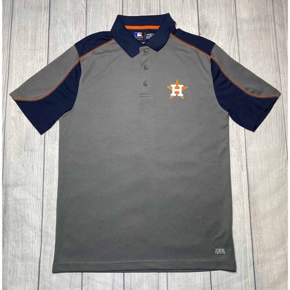 Men's MEDIUM Houston Astros Shirt MLB Baseball TX3 Cool Polo Golf Short Sleeve